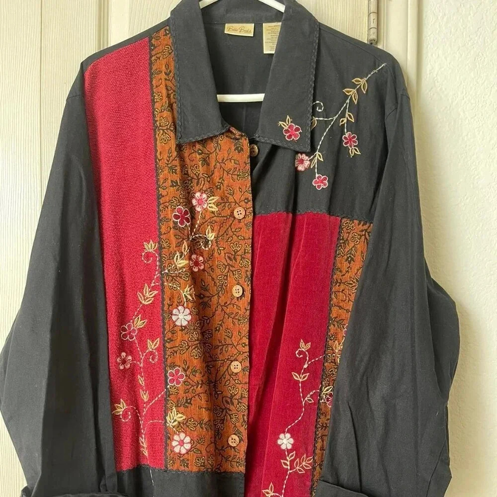Bobbie Brooks Women's Polo‎ Size 22w Multicolor Vintage bohemian peasant hippie